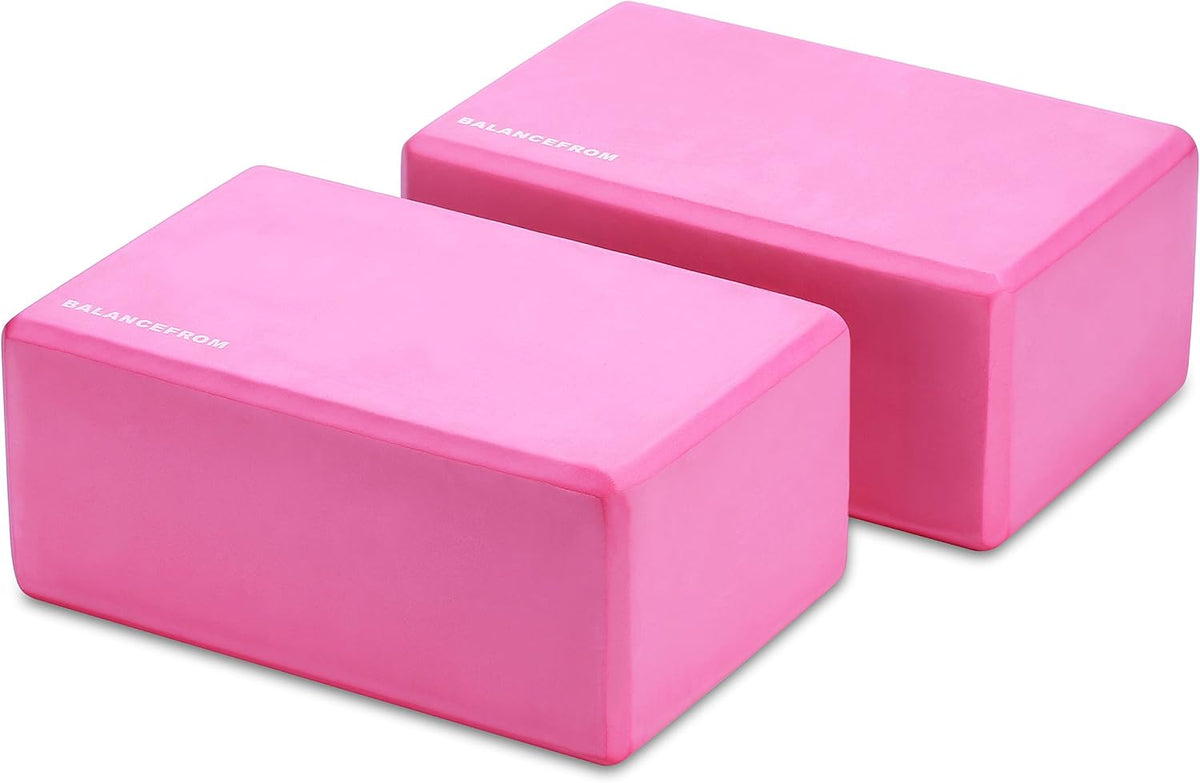 Fitvids Set of 2 High Density Yoga Blocks, 9"x6"x4" Each
