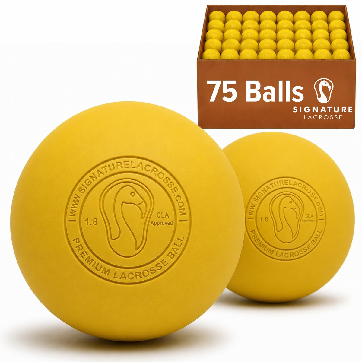 Signature Lacrosse Ball Set - Packs of 2, 4, 8, 12, and 100 - No Chemical Smell Massage Balls, Myofascial Release Tools, Back Roller, Muscle Knot Remover