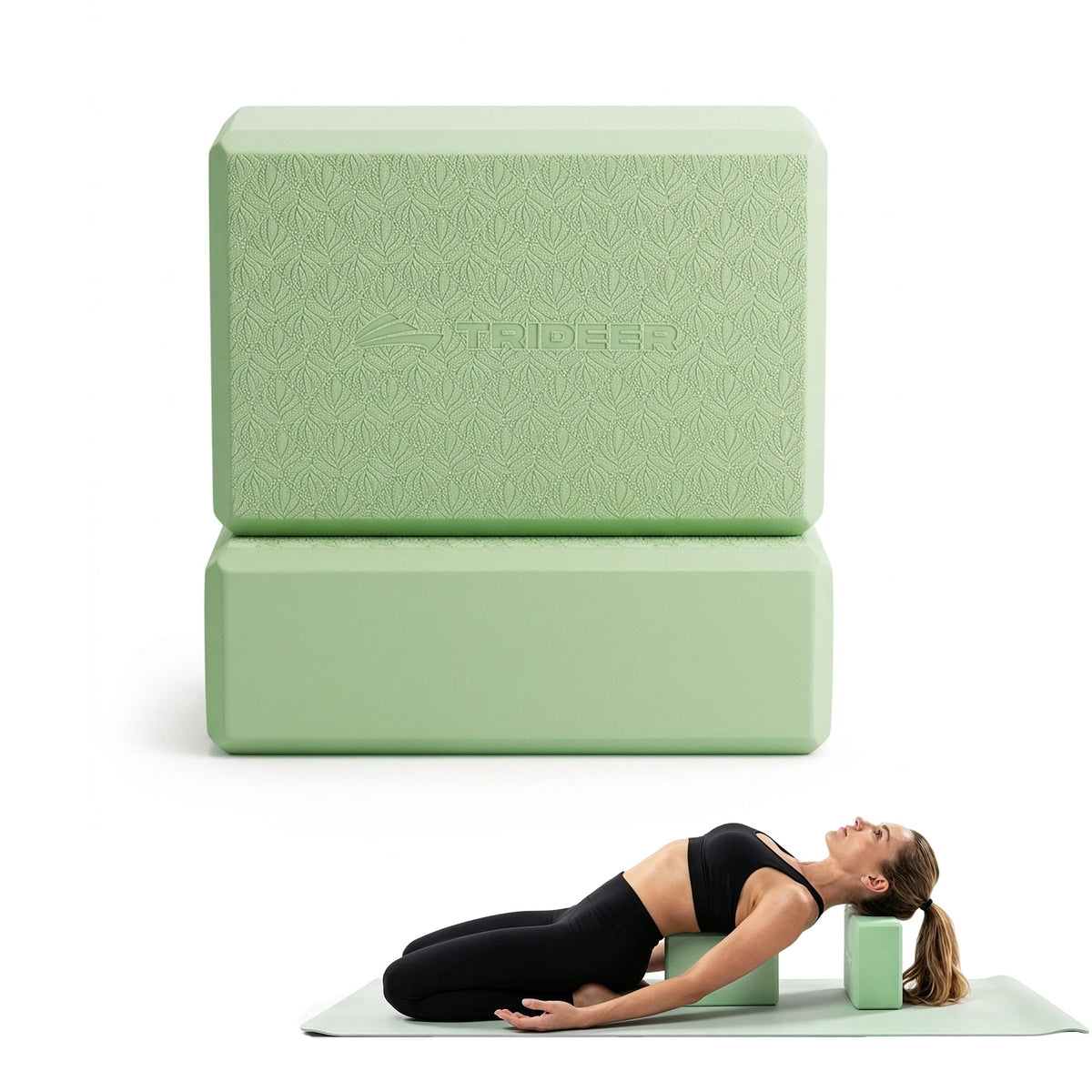 Yoga Blocks 2 Pack with Supportive Non-Slip Foam for Yoga Pilate Stretching