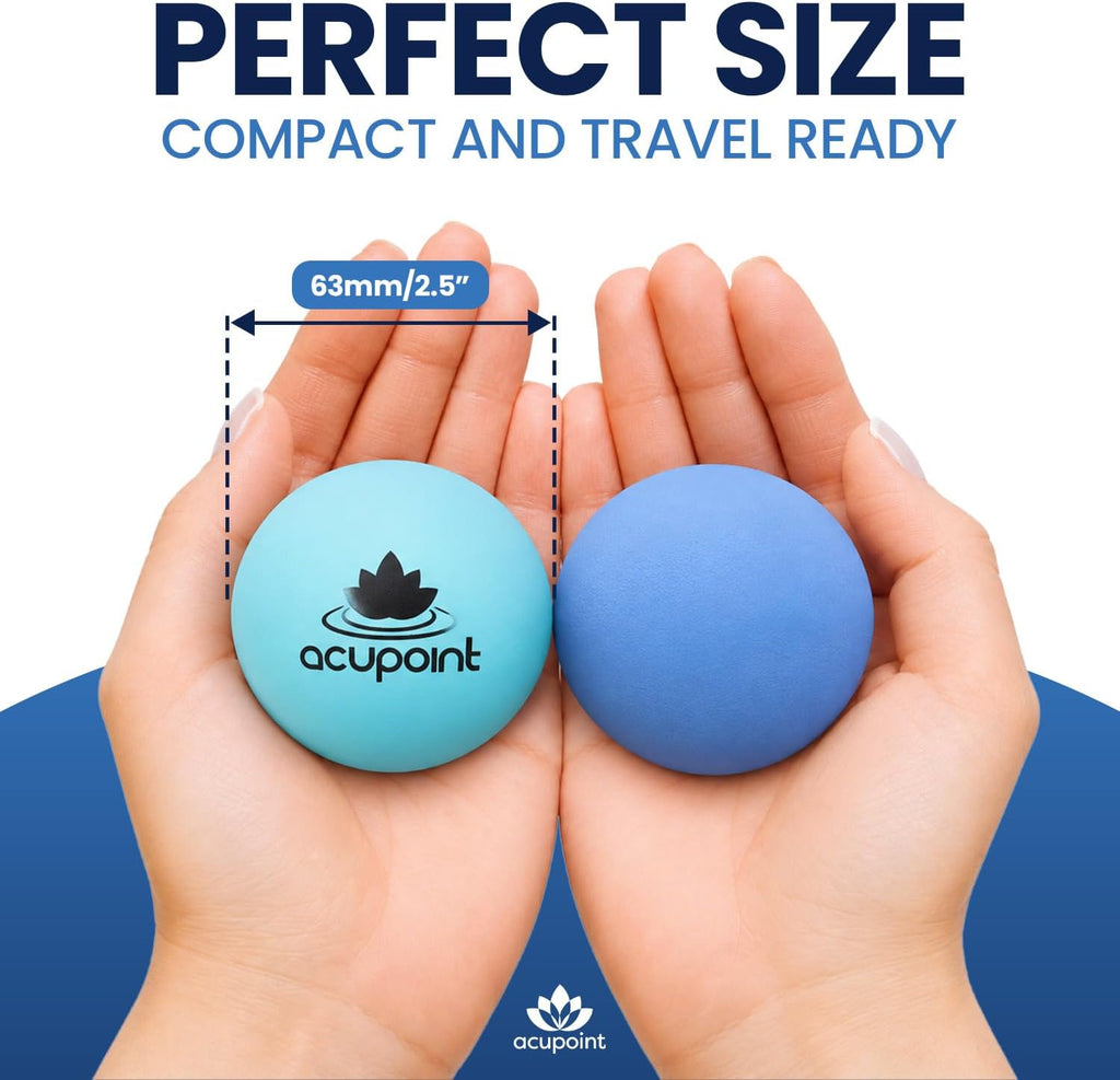 Acupoint Physical Massage Therapy Ball Set - Ideal for Yoga, Deep Tissue Massage, Trigger Point Therapy and Myofascial Release Physical Therapy Equipment