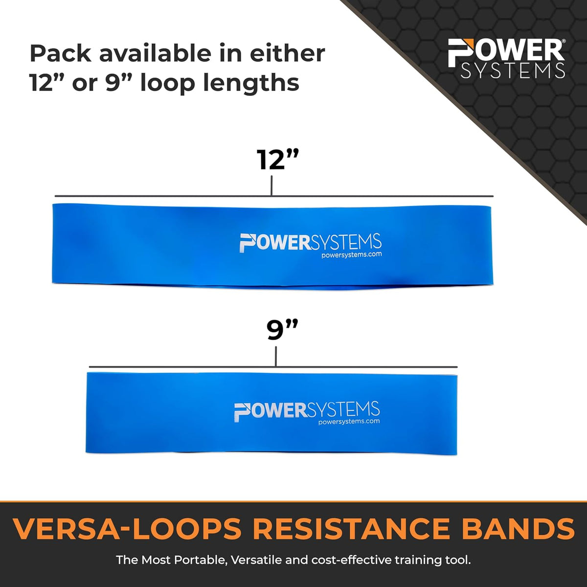 Power Systems Versa Loops Commercial Grade Resistance Bands 10 Pack Color Coded Exercise Loop Bands for Strength Training Physical Therapy Home Gym