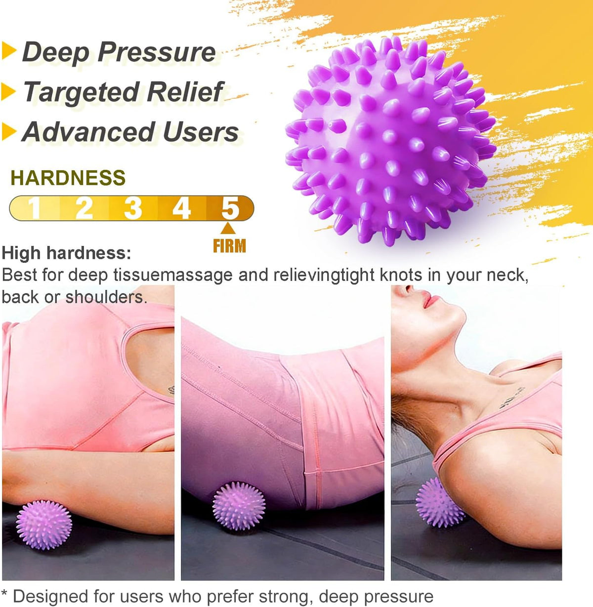 3-Pack Massage Balls for Office Workers with Different Hardness for Daily Muscle Relief