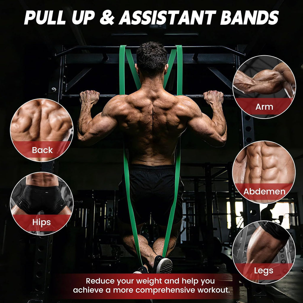 Pull Up Assistance Bands Set of 5 - Resistance Bands for Working Out, Exercise Bands for Pull Up Bands, Full Body Training, Muscle Building, Physical Therapy, Home & Gym Fitness for Men & Women