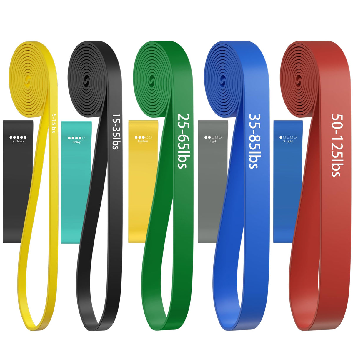 Resistance Bands, Pull Up Assist Bands - Workout Bands, Eexercise Bands, Long Resistance Bands Set for Working Out, Fitness, Training, Physical Therapy for Men Women