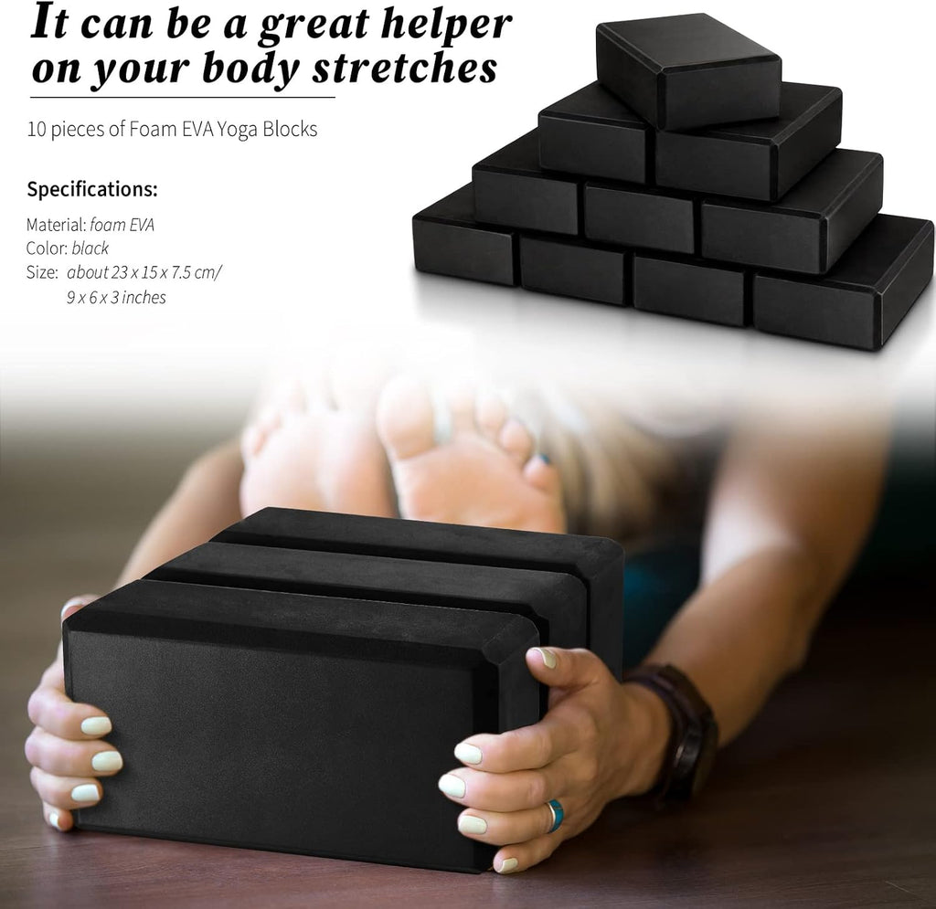10 Pcs Yoga Blocks Bulk Foam Eva Non Slip Lightweight Bricks Yoga