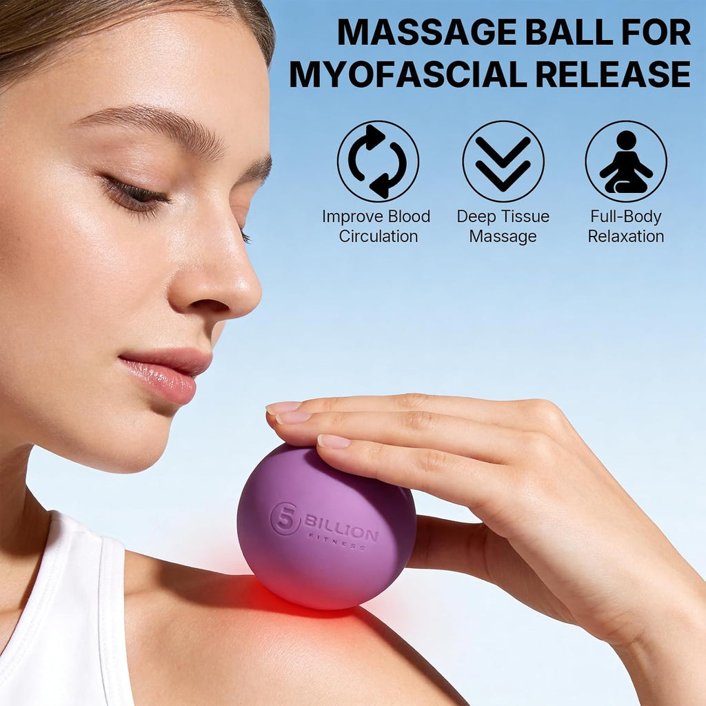5BILLION FITNESS 2 Pack Massage Lacrosse Ball Set Deep Tissue Massage Balls