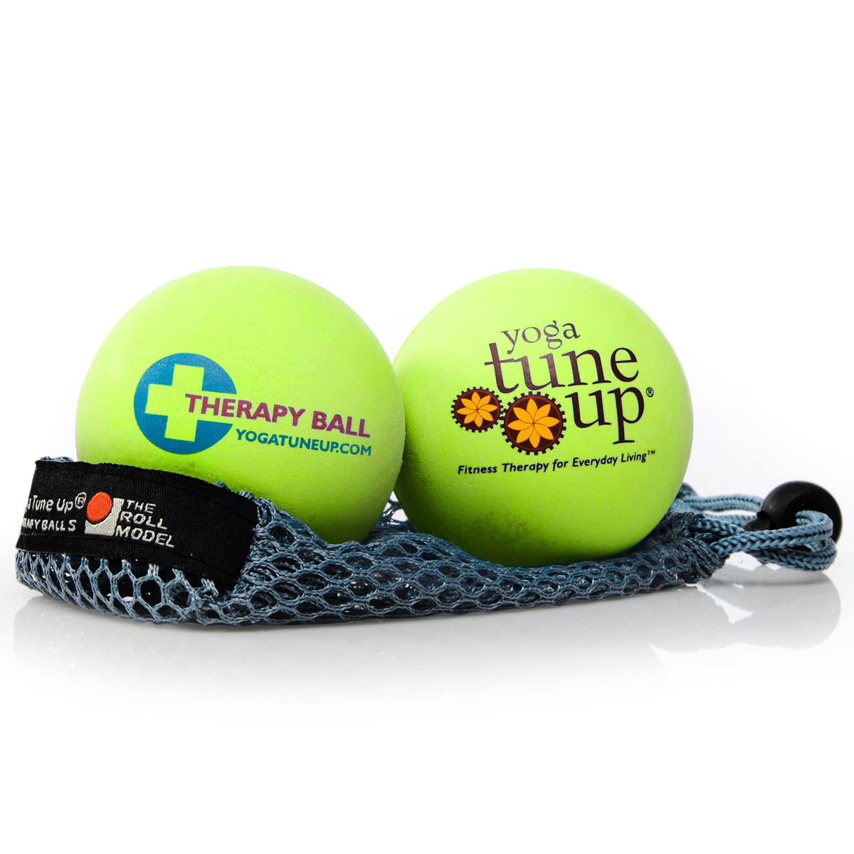 YOGA TUNE UP® Therapy Balls in Tote by Tune Up Fitness - Massage Balls for Trigger Point, Pressure Point & Myofascial Release - Use as Single or Peanut Ball for Pain Relief & Relaxation (Aqua Blue)