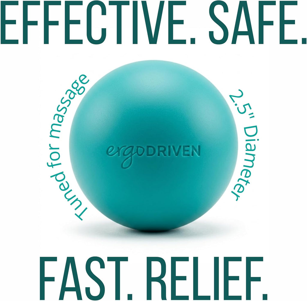 Massage Ball for Myofascial Release, Pure Silicone, Designed for Massage (NOT Lacrosse), Completely Free of BPA/Latex/Rubber/PFAS, for Trigger Point Therapy, Ideal Firmness and Traction