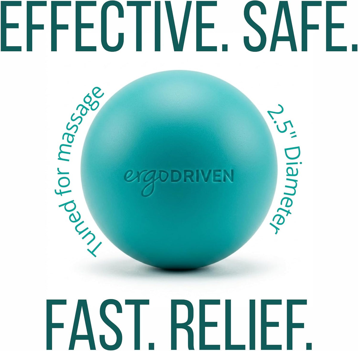 Massage Ball for Myofascial Release, Pure Silicone, Designed for Massage (NOT Lacrosse), Completely Free of BPA/Latex/Rubber/PFAS, for Trigger Point Therapy, Ideal Firmness and Traction