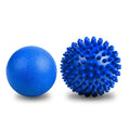 URAQT Spiky Massage Ball Set, 2 Pack Physical Therapy Massage Balls, Hard Lacrosse Ball & Spiky Massage Ball for Myofascial Release and Trigger Point Deep Tissue Massage (Blue)