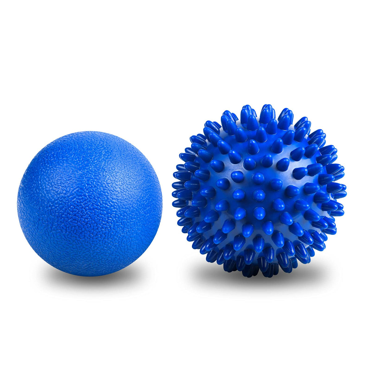 URAQT Spiky Massage Ball Set, 2 Pack Physical Therapy Massage Balls, Hard Lacrosse Ball & Spiky Massage Ball for Myofascial Release and Trigger Point Deep Tissue Massage (Blue)
