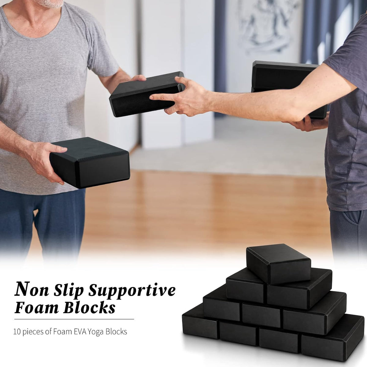 10 Pcs Yoga Blocks Bulk Foam Eva Non Slip Lightweight Bricks Yoga