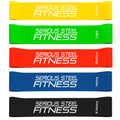 Serious Steel Fitness Mini Resistance Loop Bands | Rehab and Prehab Stretch Bands | 12" Exercise Workout Bands (Sets of 5 Pack and Sets of 10 Pack Trainer Options Available!)