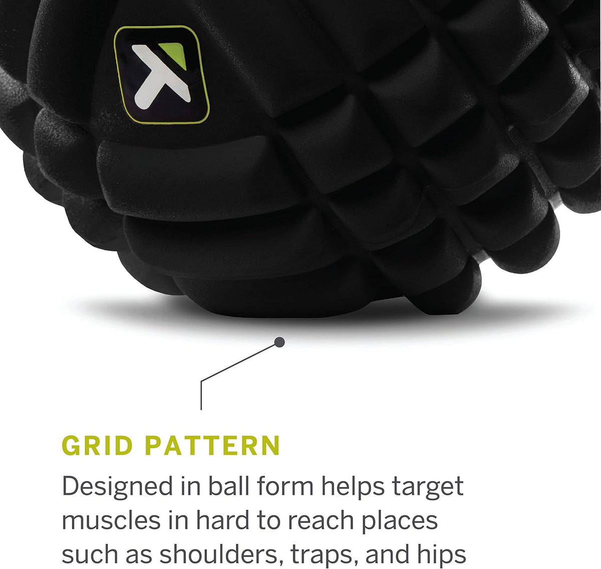 TRIGGERPOINT Performance Grid X Massage Ball for Deep Tissue Massage and Exercise Recovery, Black