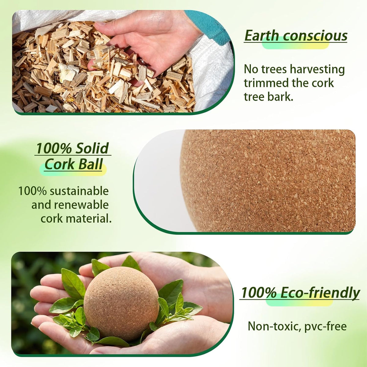 2 Pack Cork Massage Balls – Myofascial Release Ball for Foot, Back, Muscle
