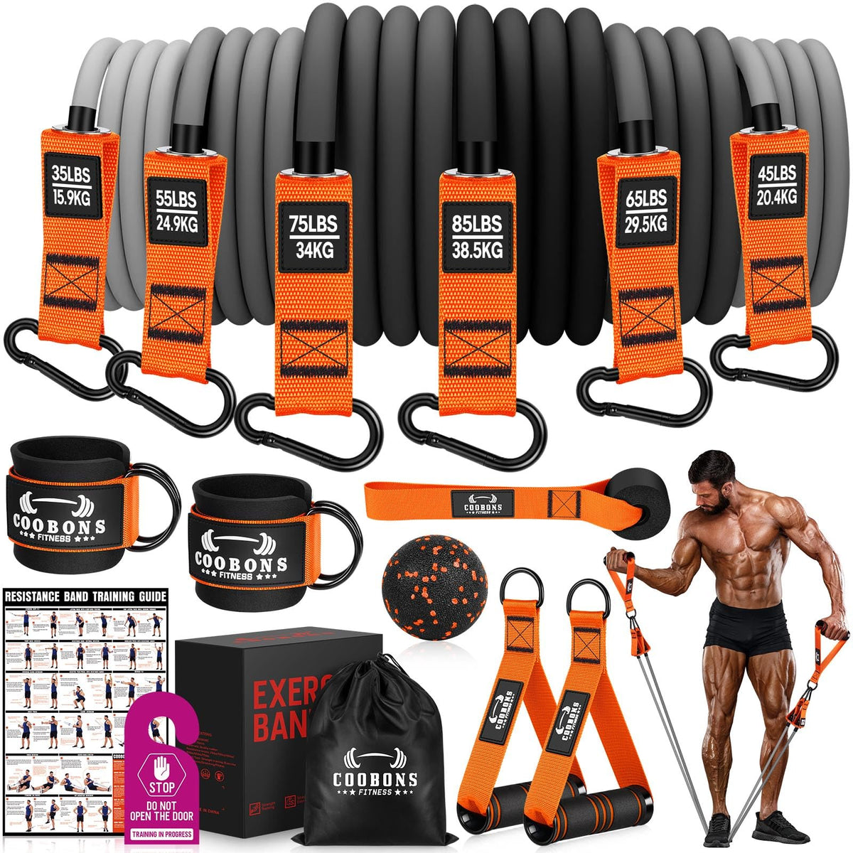 Heavy Resistance Bands for Working Out, 300LBS Exercise Bands with Handles
