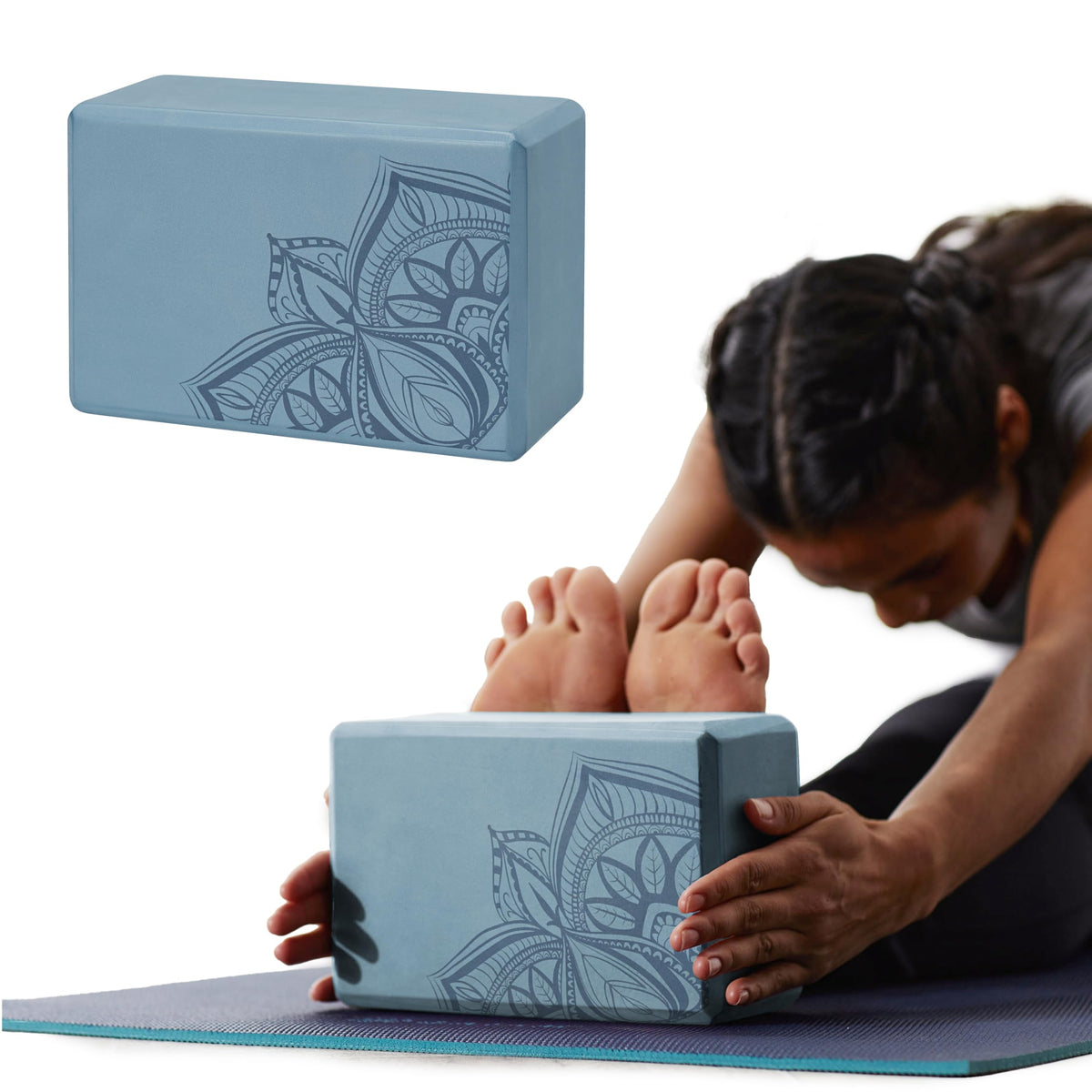 Gaiam Yoga Block - Supportive Latex-Free Eva Foam - Soft Non-Slip Surface with Beveled Edges for Yoga, Pilates, Meditation