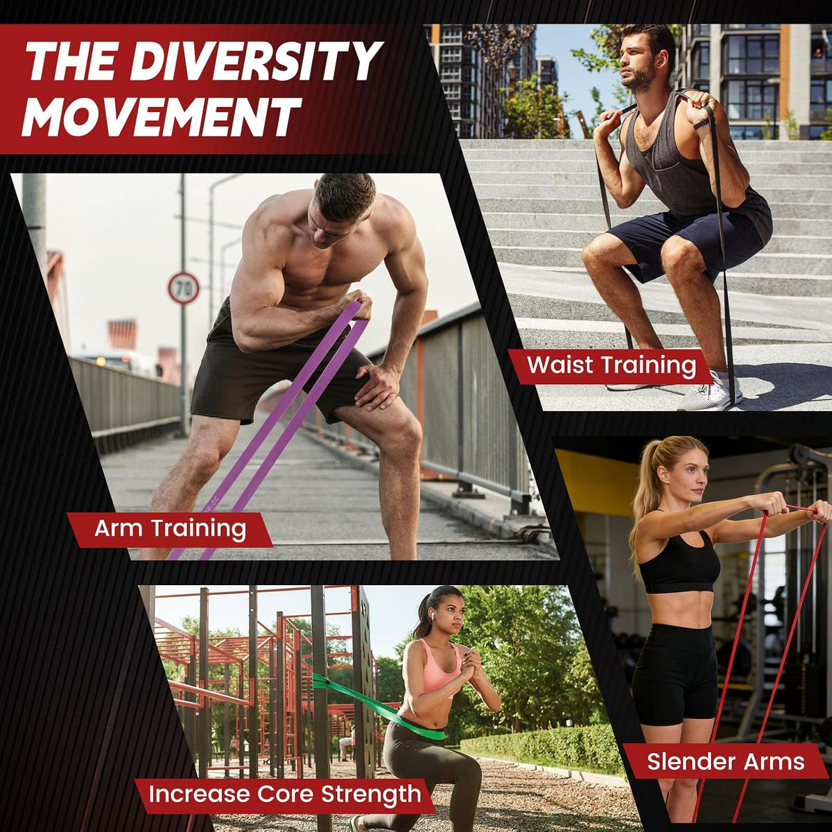 Pull Up Assistance Bands Set of 5 - Resistance Bands for Working Out, Exercise Bands for Pull Up Bands, Full Body Training, Muscle Building, Physical Therapy, Home & Gym Fitness for Men & Women