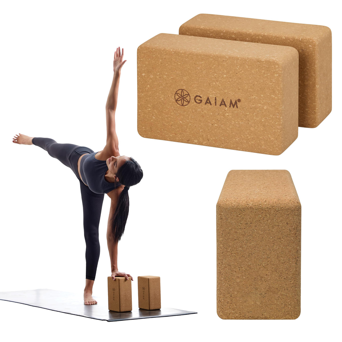 Gaiam Yoga Block - Supportive Latex-Free Eva Foam - Soft Non-Slip Surface with Beveled Edges for Yoga, Pilates, Meditation