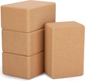 Leitee 4 Pcs Cork Yoga Blocks, 9 x 6 x 4 in Non Slip Bricks