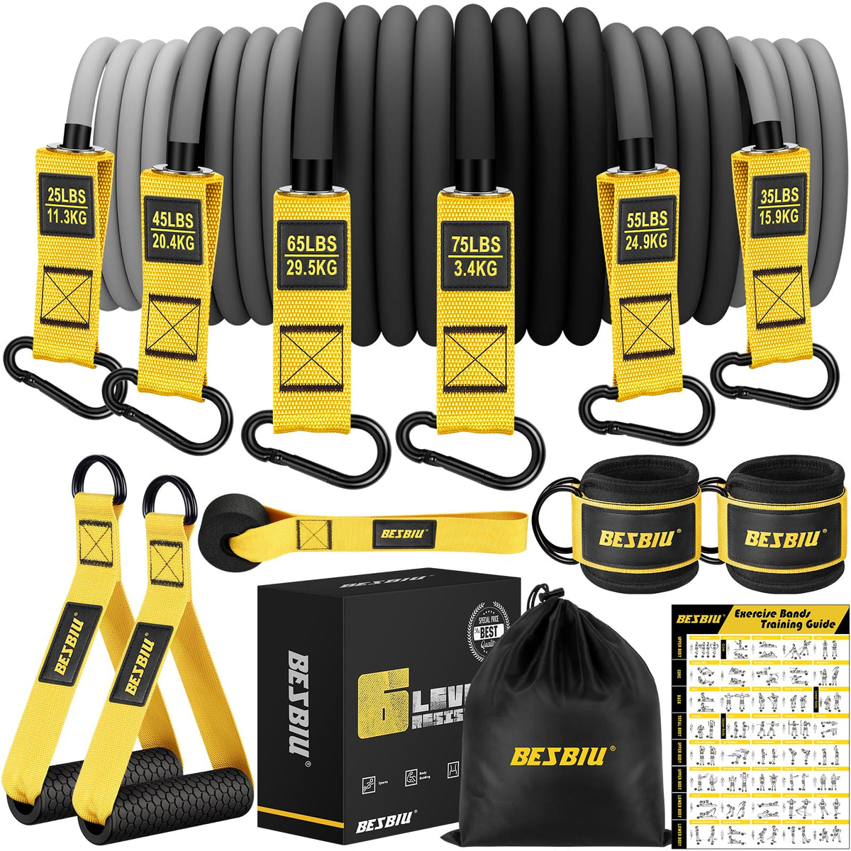 Heavy Resistance Bands for Working Out, 300lbs/360lb/420lb Exercise Bands Workout Bands with Handles, Door Anchor, Ankle Straps, Home Gym Workout Equipment for Men Fitness Strength Training Stretching