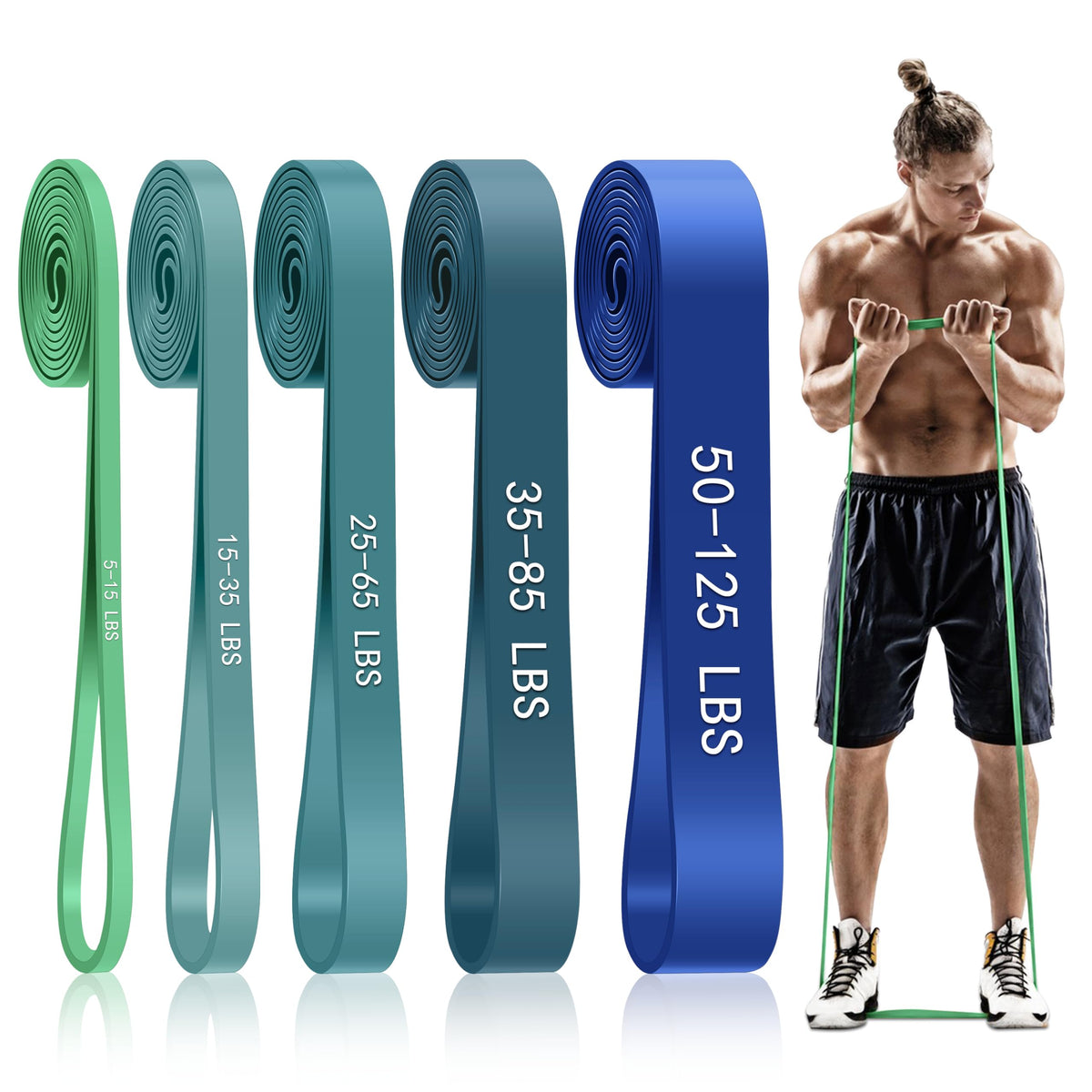 5-Level Resistance Bands for Working Out, Pull Up Assistance Bands