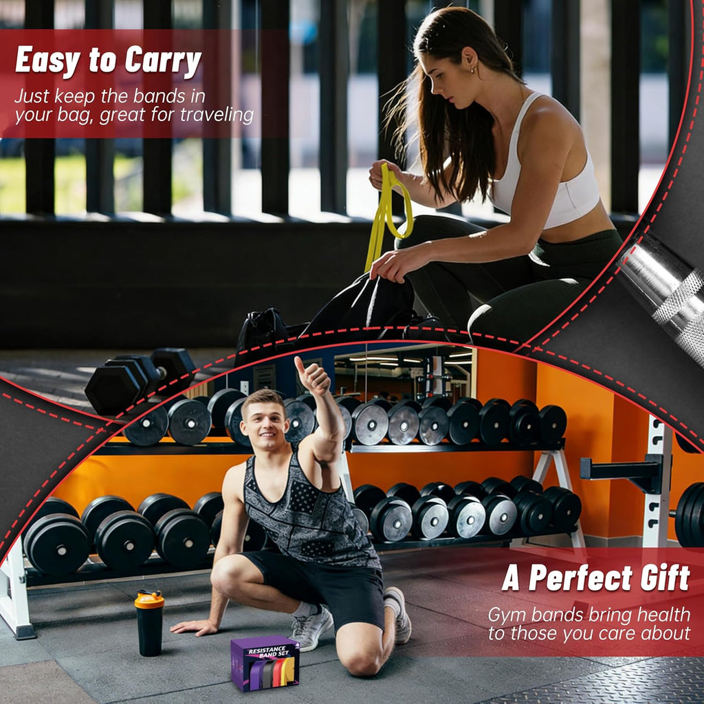 4-Level Resistance Bands for Working Out, Pull Up Assistance Bands