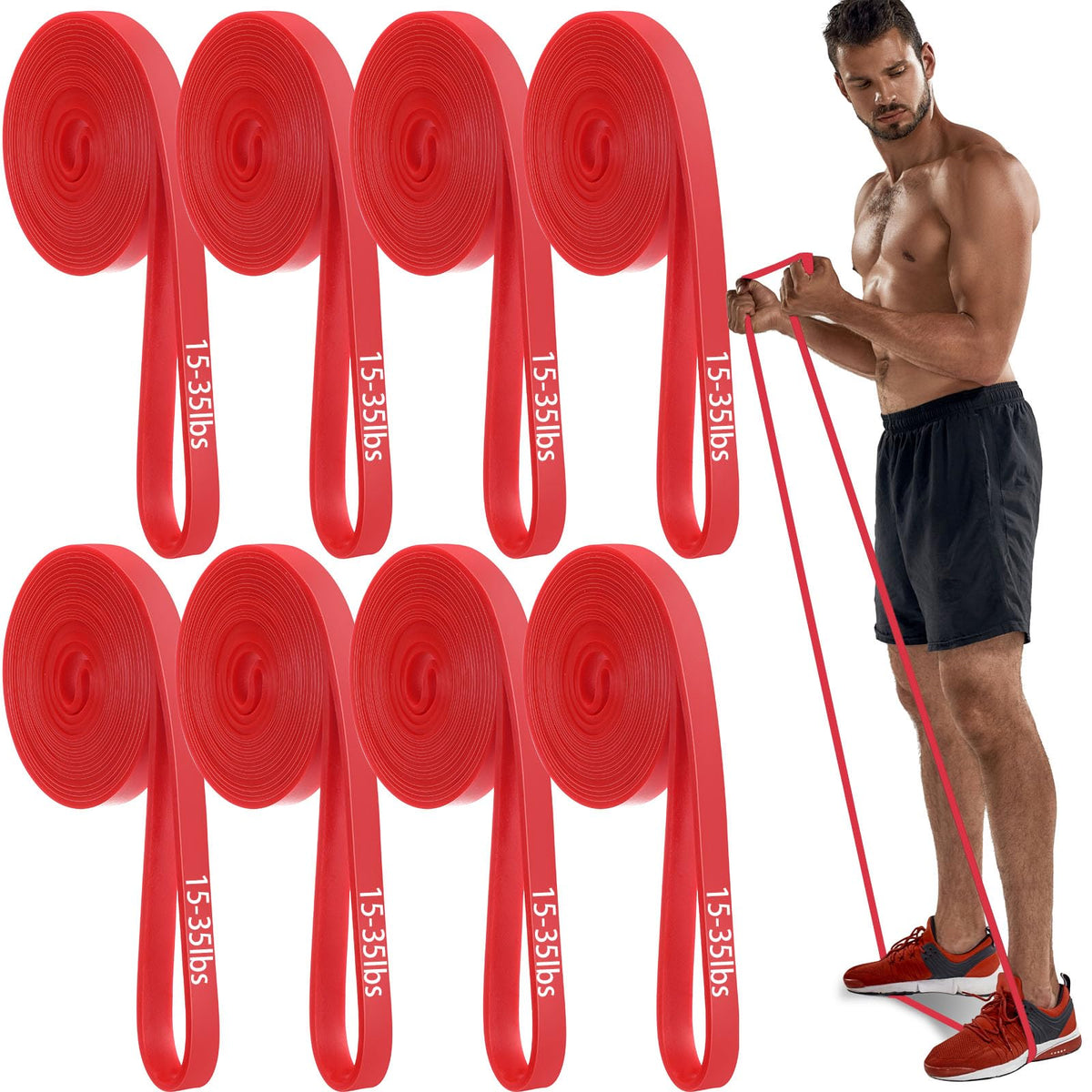 Foilswirl 8 Pcs Resistance Bands for Working Out
