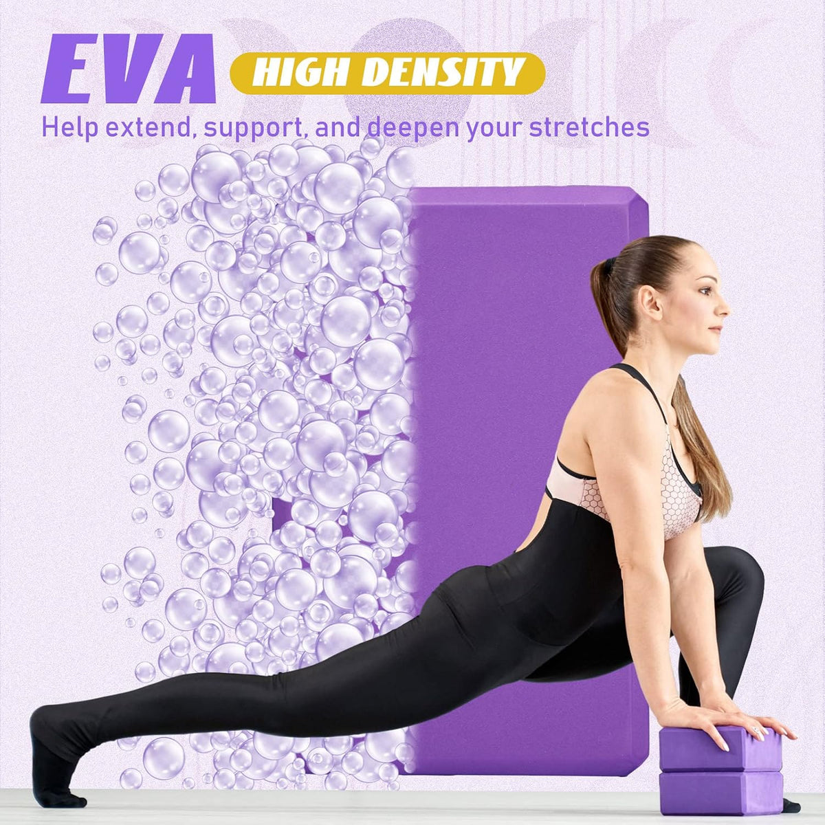 Wettarn 6 Pack EVA Yoga Blocks Bulk, Non Slip Pilates Brick