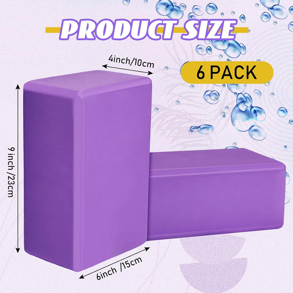 Wettarn 6 Pack EVA Yoga Blocks Bulk, Non Slip Pilates Brick
