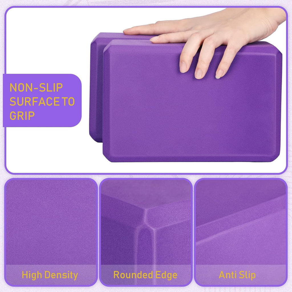 Wettarn 6 Pack EVA Yoga Blocks Bulk, Non Slip Pilates Brick
