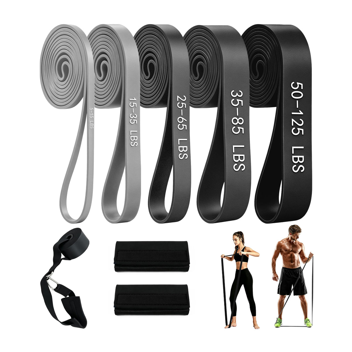 5-Level Resistance Bands for Working Out, Pull Up Assistance Bands