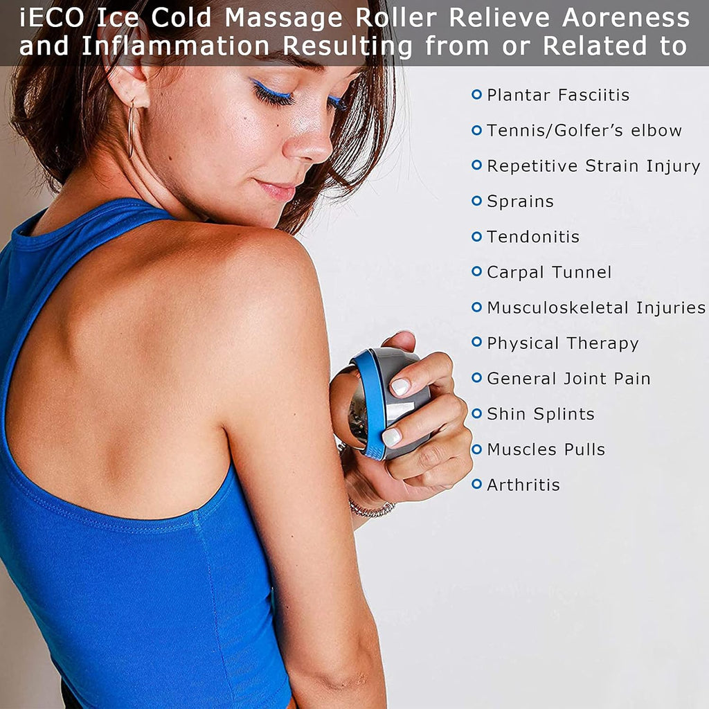 iECO Massage Ice Roller Ball Cold & Heat Therapy Plantar Fasciitis Roller