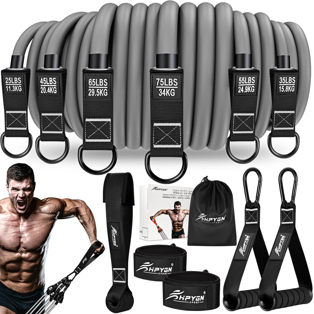 HPYGN Heavy Resistance Bands, 300LBS Exercise Bands for Working Out, Fitness Bands with Handles, Workout Bands for Men, Weight Bands Set for Muscle Training, Strength, Slim, Yoga, Home Gym Equipment