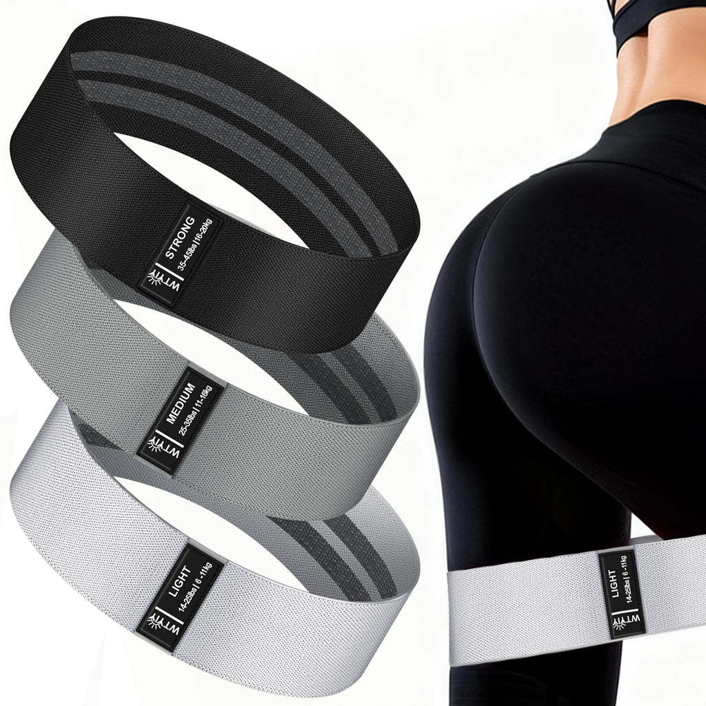 Fabric Resistance Bands for Working Out, 3-Level Non-Slip Exercise Bands for Men and Women, Booty Bands Equipment for Home Workout, Pilates, Yoga, Fitness.