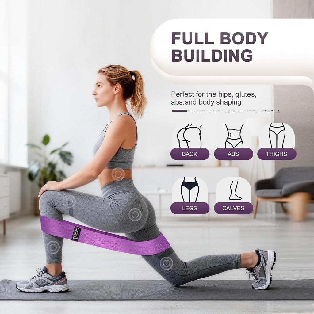 Fabric Resistance Bands for Working Out, 3-Level Non-Slip Exercise Bands for Men and Women, Booty Bands Equipment for Home Workout, Pilates, Yoga, Fitness.