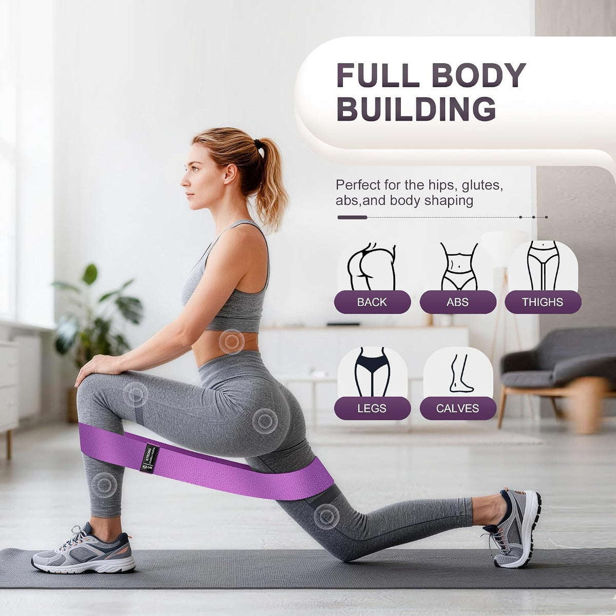 Fabric Resistance Bands for Working Out, 3-Level Non-Slip Exercise Bands for Men and Women, Booty Bands Equipment for Home Workout, Pilates, Yoga, Fitness.