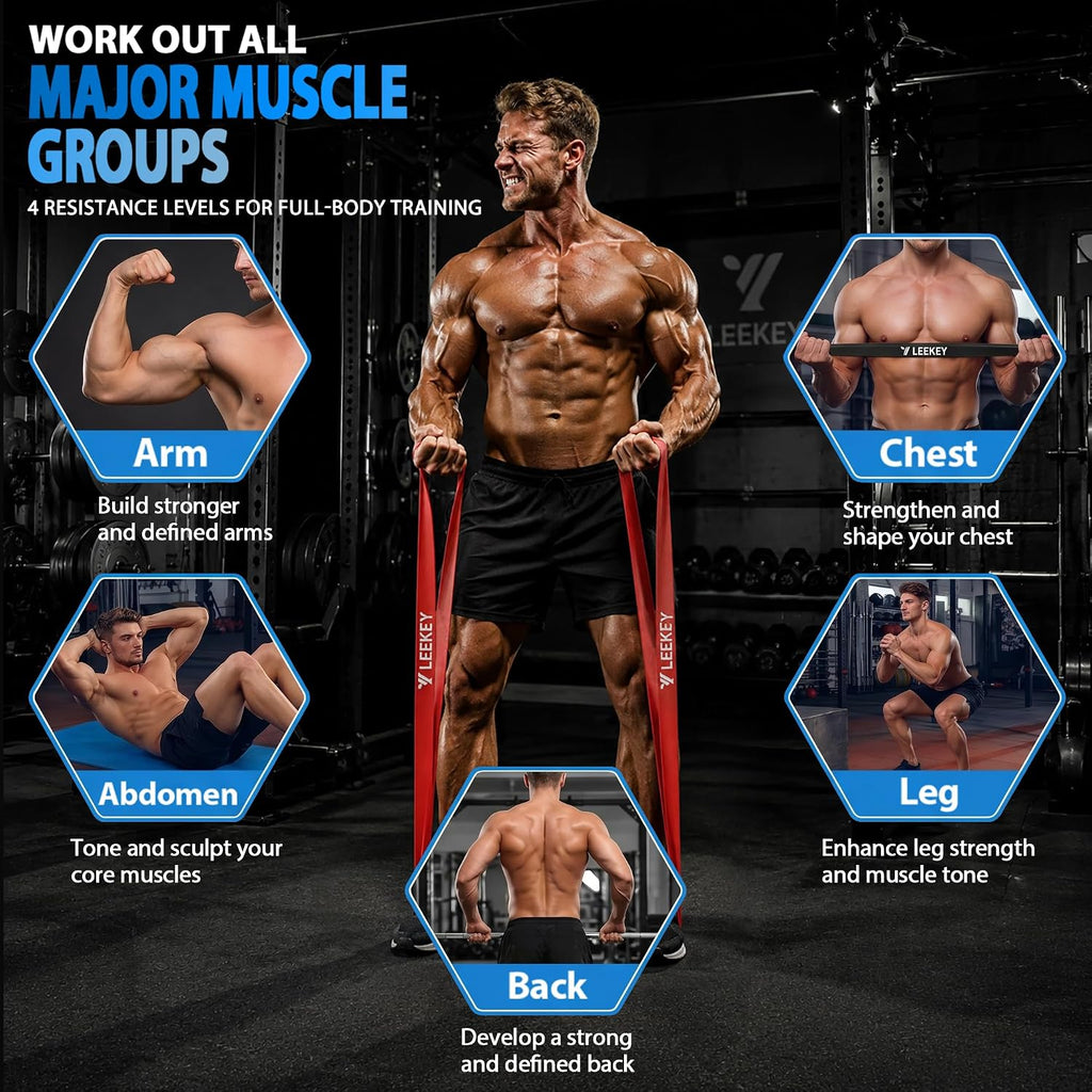 LEEKEY Resistance Bands Set for Pull Up Assistance & Exercise