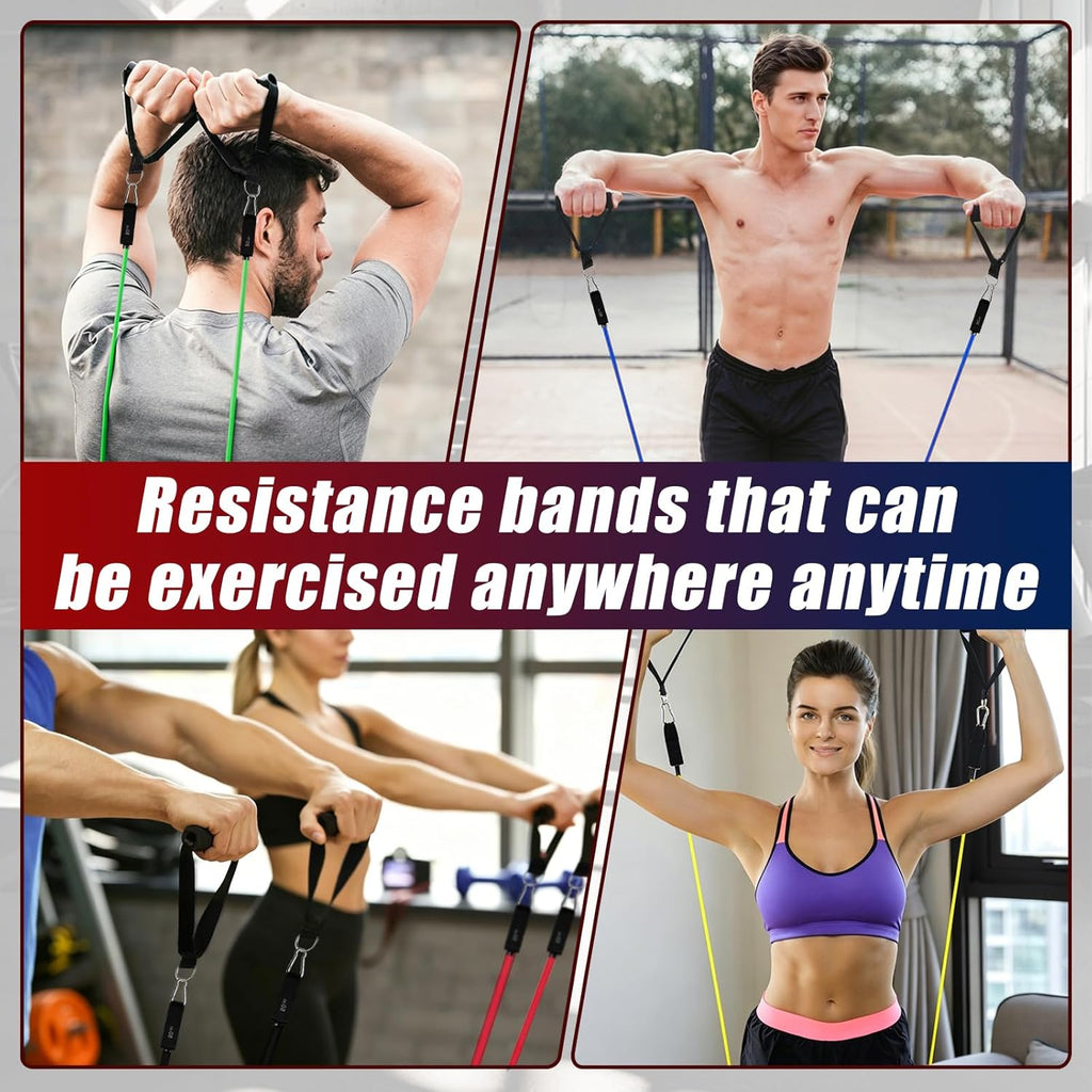 Resistance Bands with Handles, 5-Level Exercise Bands with Handles