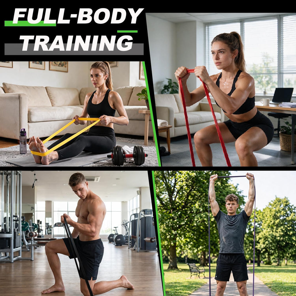 LEEKEY Pull Up Assistance Bands, Resistance Bands for Exercise, 5-Pack