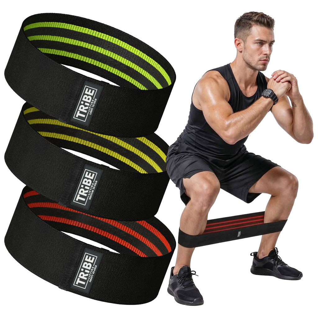Fabric Resistance Bands for Working Out, 3-Pack for Legs and Glutes