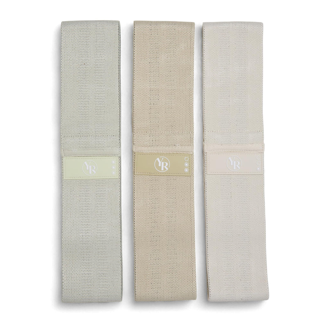 Fabric Booty Bands Set, 3 Resistance Levels for Pilates