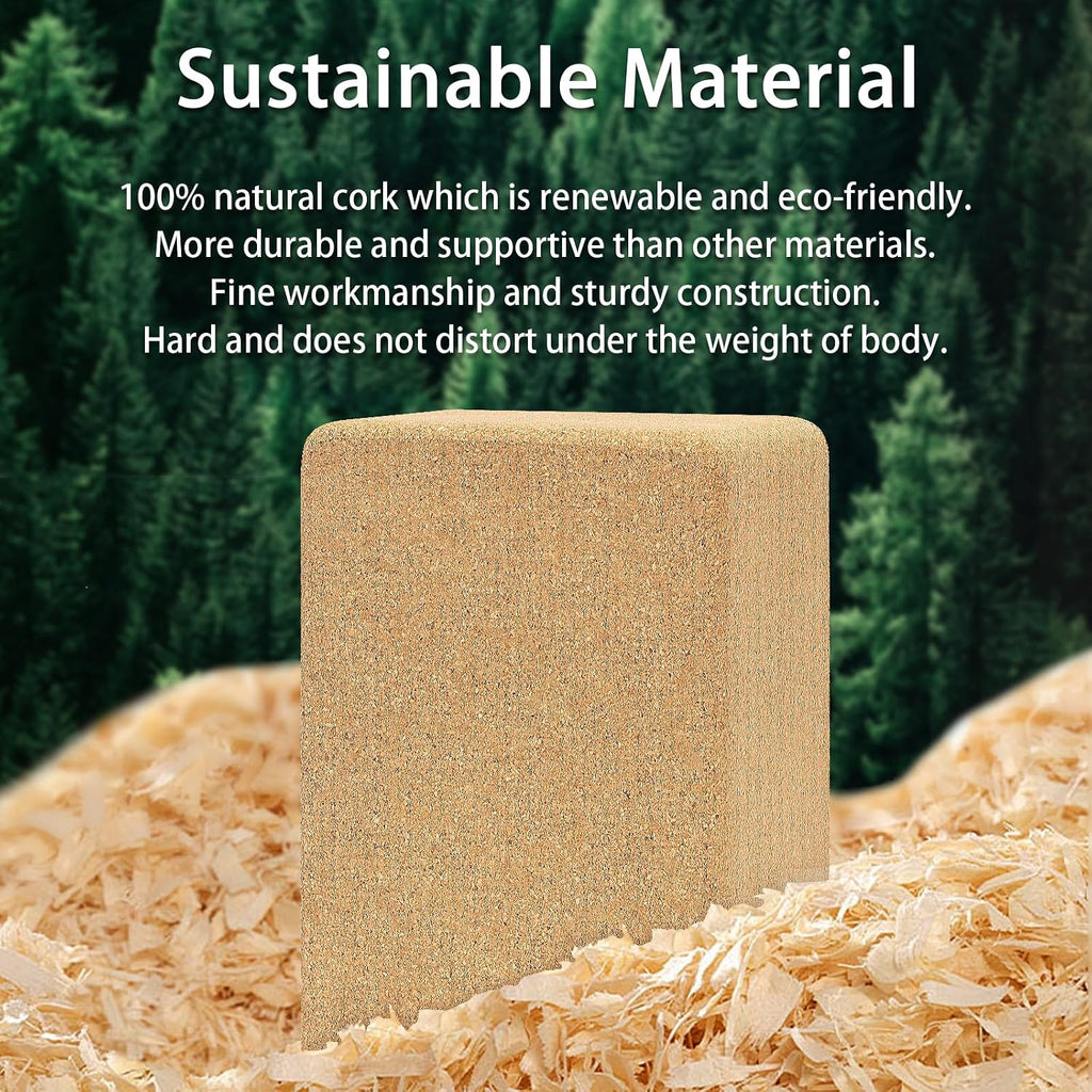 Hatha Yoga Cork Yoga Block, Natural Cork from Portuguese, Premium Brick 9"x6"x3", Eco-Friendly Yoga Accessories for Yoga, Pilates & Stretching