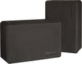 Amazon Basics Non-Slip Yoga Blocks, Set of 2, Deepen Poses, 4" x 9" x 6", Black