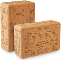 Halloscume 2 Pack Cork Yoga Blocks for Support and Balance, Beige