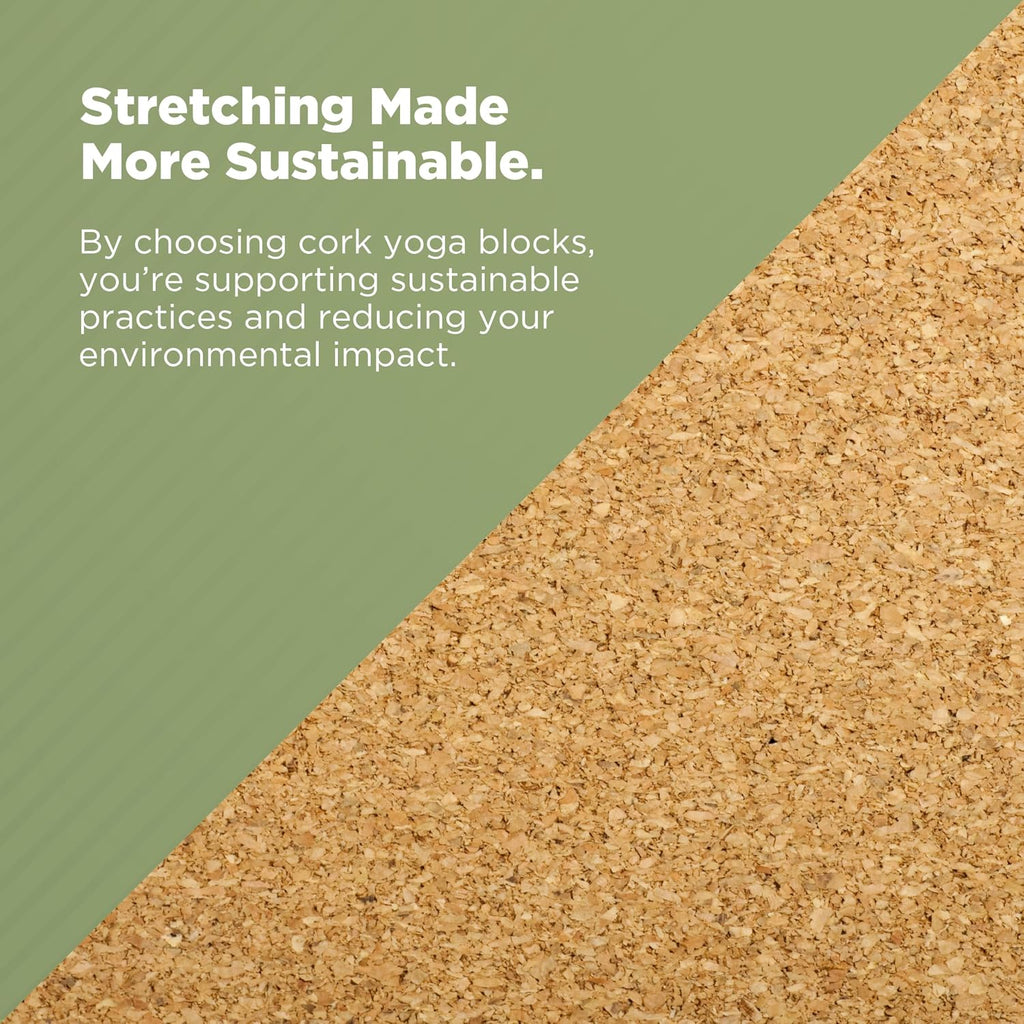 Bean Products Yoga Blocks, Standard & Large Sizes - Studio Grade, Non-Slip, Made from Eco Friendly Materials - 100% Natural Cork or Foam - Improves Stability & Alignment - Single Block or 2 Pack Sets